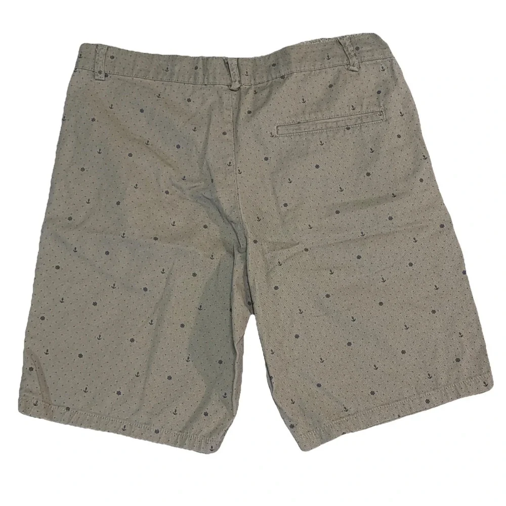 Public Record Men's‎ Brown Size 32x9 All Over Nautical Print Everyday Shorts Tan